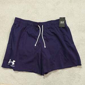 NWT Under Armour Mens UA Rival Terry 6" Activewear Shorts Loose Fit Navy Sz 2XL